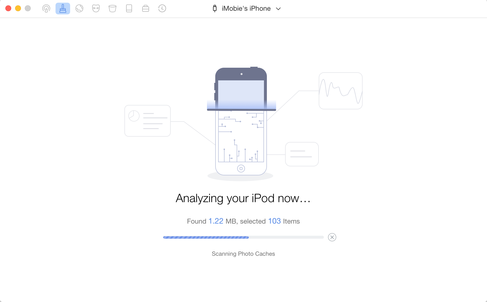 PhoneClean analyzing page